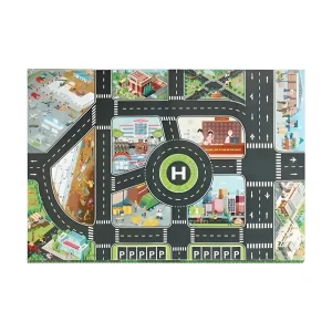 שטיח משחק - מפת דרכים לעיר מכוניות - לתינוקות