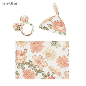 שמיכת תינוק מודפסת - פוליאסטר קיץ נושם 3 חלקים