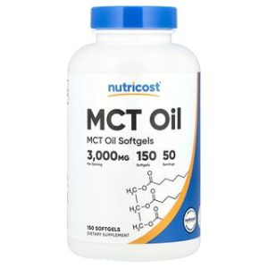 שמן MCT Nutricost - 150 כמוסות - 1000 מ"ג