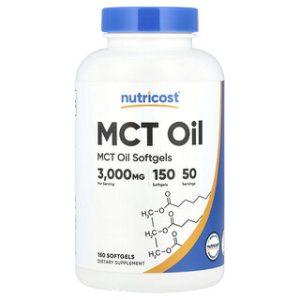 שמן MCT Nutricost - 150 כמוסות רכות - 1000 מ"ג