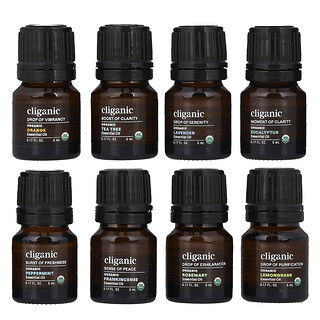 שמן אתרי ארומתרפיה Cliganic - סט 8 חלקים