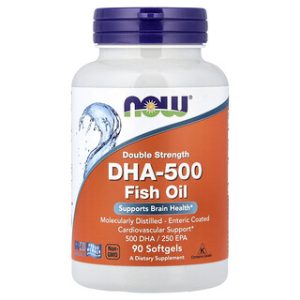 שמן דגים DHA-500 , NOW Foods , 90 כמוסות רכות