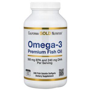 שמן דגים אומגה 3 , California Gold Nutrition , 240 כמוסות