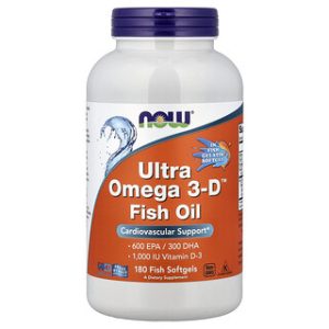 שמן דגים אומגה 3-D NOW Foods - 180 כמוסות רכות