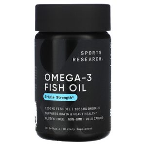שמן דגים אומגה 3 - Sports Research - 30 כמוסות