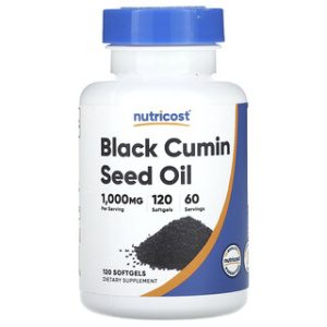 שמן זרעי כמון שחור Nutricost - 120 כמוסות 500 מ"ג
