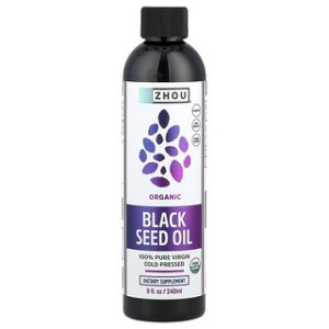 שמן זרעי שחור אורגני Zhou Nutrition - 240 מ"ל