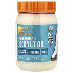 שמן קוקוס אורגני מזוכך - BetterBody Foods - 458 מ"ל