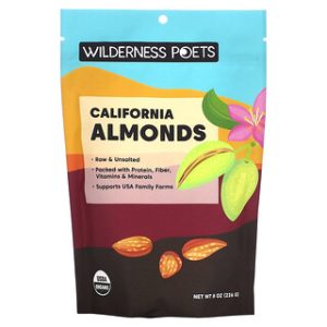שקדים אורגניים קליפורניים 8oz - Wilderness Poets