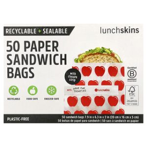 שקיות נייר לסנדוויץ' Lunchskins - תפוח - 50 יחידות