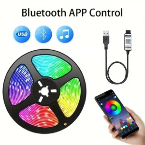 תאורת LED לטלוויזיה- פסי לד RGB עם בלוטוס ו-USB
