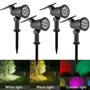 תאורת גן סולארית LED - זרקורים עמידים למים