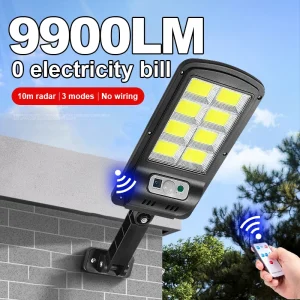 תאורת גן סולארית חזקה עם חיישן תנועה - 9900LM