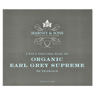 תה אורגני ארל גריי סופרים - Harney & Sons - 50 שקיקים