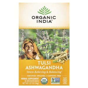 תה טולסי אשווגנדה - Organic India , ללא קפאין