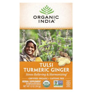 תה טולסי כורכום ג'ינג'ר - Organic India - 18 שקיקים