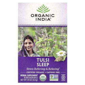 תה טולסי שינה ללא קפאין - Organic India - 18 שקיקים
