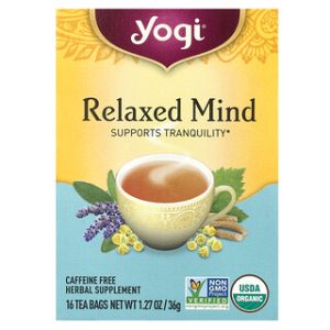 תה יוגי - Relaxed Mind ללא קפאין - 16 שקיות חליטה