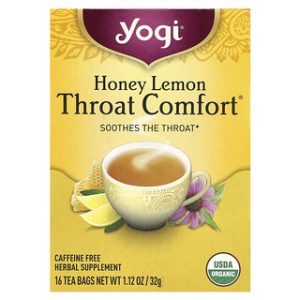 תה יוגי - Throat Comfort דבש לימון - ללא קפאין
