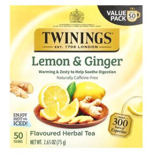 תה צמחים בטעם לימון וג'ינג'ר - Twinings ללא קפאין