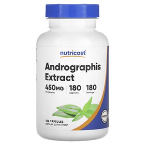 תמצית אנדרוגרפיס - Nutricost 450 מ"ג - 180 כמוסות
