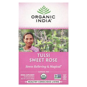 תמצית טולסי מתוק-ורדים , תה אורגני ללא קפאין - Organic India