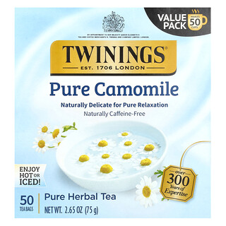 תמצית קמומיל טהור Twinings - 50 שקיות תה ללא קפאין