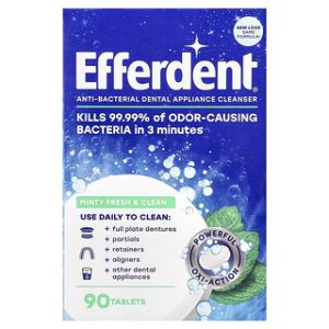 Efferdent-טבליות לניקוי תותבות אנטי-בקטריאליות-90 טבליות