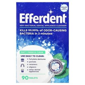 Efferdent - טבליות ניקוי תותבות אנטי-בקטריאליות 90 יח'