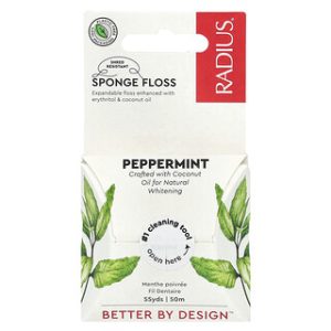 חוט דנטלי RADIUS Sponge Floss בטעם מנטה - 50 מטר