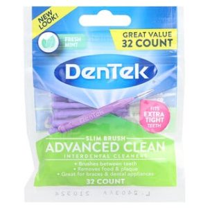מברשות בין שיניים DenTek Slim Brush - ניקיון מתקדם - 32 יח'