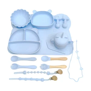 צלחת סיליקון לתינוק - צלחת האכלה עם בסיס הצמדה