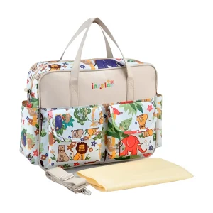 תיק עגלה אופנתי עמיד במים- תיק החתלה גדול ומולטי