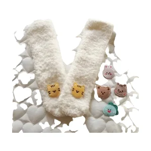 גרבי תינוקות חורף עבות מחממות - לבנות - לרגליים ארוכות