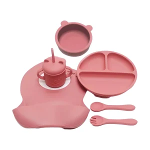 כלי אוכל לילדים 6 חלקים - סט סיליקון מצויר
