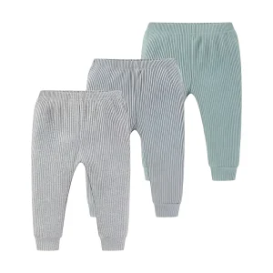 מכנסי תינוקות חלקים 3 יחידות - כותנה רכה ונעימה