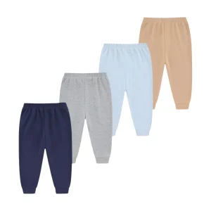 מכנסי תינוקות יוניסקס 4 חלקים 100% כותנה - 0-24 חודשים