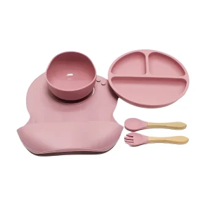 סט צלחת סיליקון לילדים 5 חלקים-נגד נפילה