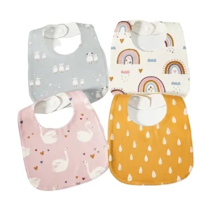 סינר לתינוק כותנה רך- ספוגי טיפות- U לתנוקות