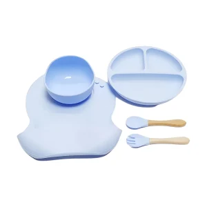 צלחות סיליקון לילדים - 5 חלקים - עם תאורה חזקה