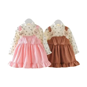 שמלת ילדות פרחונית ארוכה - דובון חמוד 1-6 שנים