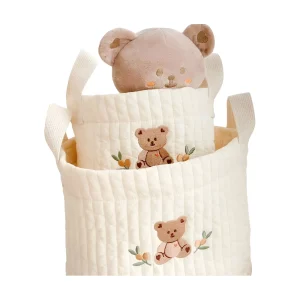 תיק עגלה דובון רקום - תיק חיתולים לאם ותינוק