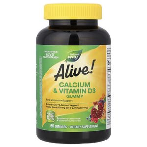 Alive! ויטמין D3 וסידן גומי - 60 יח׳ - טעם פירות