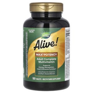 Alive! מולטי ויטמין למבוגרים ללא ברזל - 180 טבליות