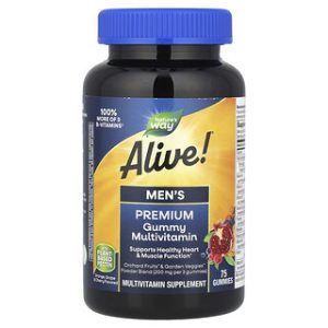 Alive!® גומי מולטי ויטמין לגבר - טעם פירות 75 יח׳