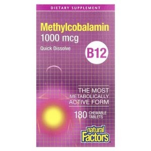 B12 Methylcobalamin 1000 מק"ג - טבליות לעיסה , Natural Factors