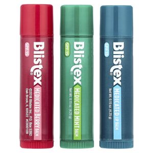 Blistex באלם לשפתיים- 3 יח׳- SPF 15- בטעמים שונים