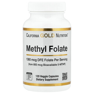 California Gold Methyl Folate & ויטמין C - 120 כמוסות