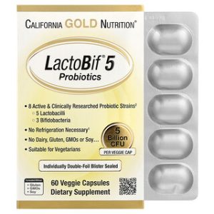 California Gold Nutrition לקטובייף 5 פרוביוטיקה - 60 כמוסות