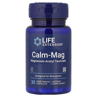 Calm-Mag Life Extension - מגנזיום אצטיל טאורינט 30 כמוסות